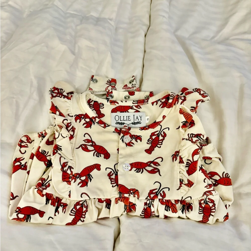 Ollie Jay Red Lobster Print Kids One Piece - Picture 2 of 5